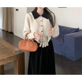 カラーコントラストの襟付きカーディガンジャケット | Ulysses | 詳細画像4