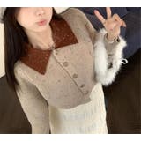 カラーコントラストの襟付きカーディガンジャケット | Ulysses | 詳細画像5