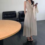 ベージュ | バッククロス袖なしワンピース | Ulysses
