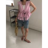 リボン袖なしストライプシャツトップス | Ulysses | 詳細画像2