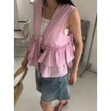 リボン袖なしストライプシャツトップス | Ulysses | 詳細画像3