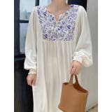 リボン刺繍長袖ワンピース | Ulysses | 詳細画像3 