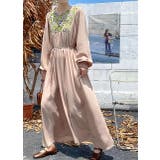 モカ | リボン刺繍長袖ワンピース | Ulysses