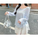 リボン長袖ボーダーTEEトップス | Ulysses | 詳細画像3