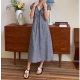 ブラック | リボン半袖Vネックワンピース | Ulysses