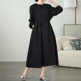 ブラック | リボン長袖ワンピース | Ulysses