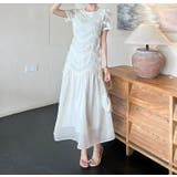 半袖重工チュール切り替えワンピース | Ulysses | 詳細画像3