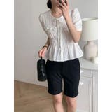 リボン半袖シングルブレストシャツトップス | Ulysses | 詳細画像1