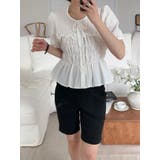 リボン半袖シングルブレストシャツトップス | Ulysses | 詳細画像2