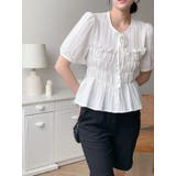 リボン半袖シングルブレストシャツトップス | Ulysses | 詳細画像3