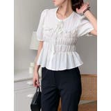 リボン半袖シングルブレストシャツトップス | Ulysses | 詳細画像4