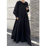 ブラック | 長袖デカ襟コーデュロイワンピース | Ulysses