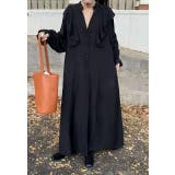 ブラック | フリル長袖シングルブレストワンピース | Ulysses