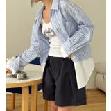 ブルー | 切り替えストライプ長袖シャツ | Ulysses