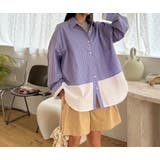 パープル | 切り替えストライプ長袖シャツ | Ulysses