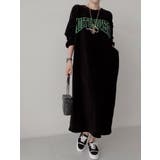 ブラック | コーデュロイ長袖プリントワンピース | Ulysses