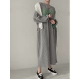 グレー | コーデュロイ長袖プリントワンピース | Ulysses