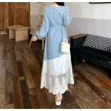 リボンVネック切り替えチュールワンピース | Ulysses | 詳細画像2