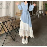 リボンVネック切り替えチュールワンピース | Ulysses | 詳細画像6