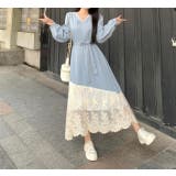 リボンVネック切り替えチュールワンピース | Ulysses | 詳細画像7