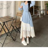 リボンVネック切り替えチュールワンピース | Ulysses | 詳細画像9