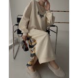 スウェット切り替えチェック柄長袖ワンピース | Ulysses | 詳細画像2 