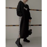 スウェット切り替えチェック柄長袖ワンピース | Ulysses | 詳細画像7 