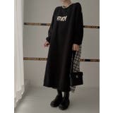 スウェット切り替えチェック柄長袖ワンピース | Ulysses | 詳細画像8 