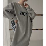 スウェット切り替えチェック柄長袖ワンピース | Ulysses | 詳細画像9 