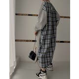 スウェット切り替えチェック柄長袖ワンピース | Ulysses | 詳細画像10 