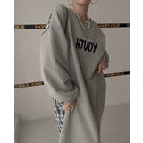 スウェット切り替えチェック柄長袖ワンピース | Ulysses | 詳細画像11 