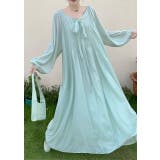 ライトグリーン | リボン長袖ロングワンピース | Ulysses