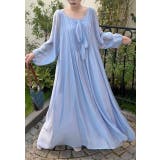 ブルー | リボン長袖ロングワンピース | Ulysses