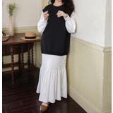 スウェット切り替えレイヤード風長袖ロングワンピース | Ulysses | 詳細画像1