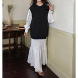 スウェット切り替えレイヤード風長袖ロングワンピース | Ulysses | 詳細画像6