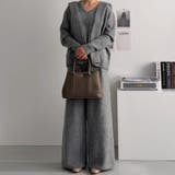 ダークグレー | ニットトップスワイドパンツセットアップ | Ulysses