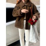 ブラウン | リバーシブル羊羔毛鹿の毛皮の綿毛ジャケット | Ulysses