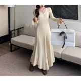 ベージュ | Vネックニットワンピース | Ulysses