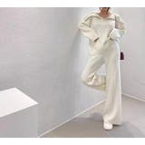 ニット襟付きトップスワイドパンツセットアップ | Ulysses | 詳細画像2 