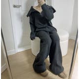 ニット襟付きトップスワイドパンツセットアップ | Ulysses | 詳細画像7 