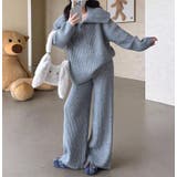 ニット襟付きトップスワイドパンツセットアップ | Ulysses | 詳細画像10 