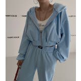 ブルー | スウェットショートジャケットワイドパンツセットアップ | Ulysses