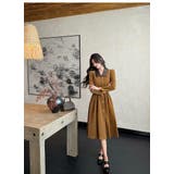 カラーコントラストの襟付きシングルブレストワンピース | Ulysses | 詳細画像2 