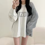 オフホワイト | プリント配色セーター | Ulysses