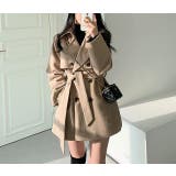 ベージュ | リボン襟付きダブルブレストメルトンジャケット | Ulysses