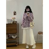 パープル | リボンVネックカーディガンジャケット | Ulysses