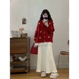 レッド | リボンVネックカーディガンジャケット | Ulysses