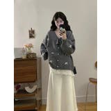 グレー | リボンVネックカーディガンジャケット | Ulysses