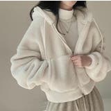 オフホワイト | ショートフード付き羊羔毛ジャケット | Ulysses