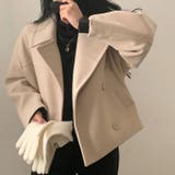 ライトベージュ | 襟付きダブルブレストショートメルトンジャケット | Ulysses